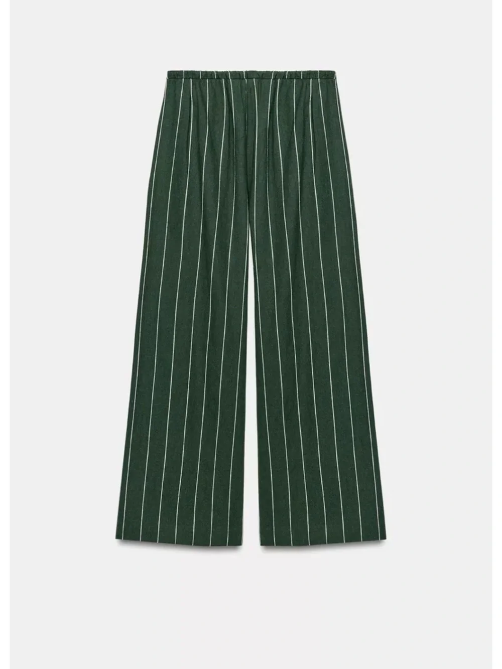 Zara  Wide-Leg Linen Pinstripe Trousers